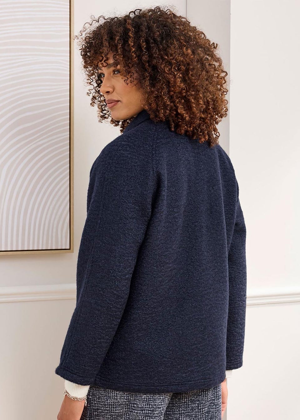 Cotton Traders Navy Fleece Jacket