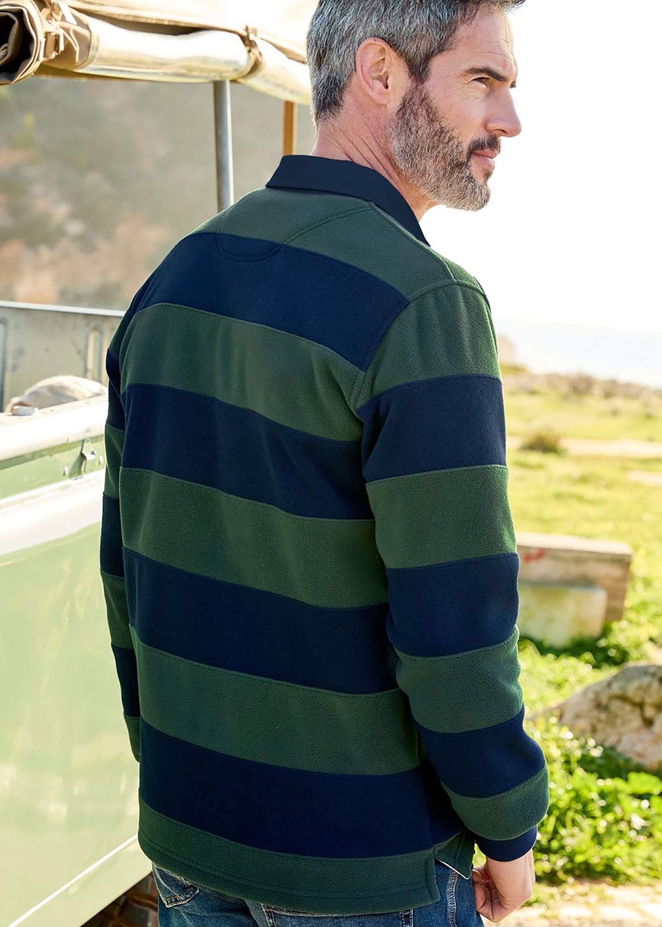 Cotton Traders Hunter Fleece Cut & Sew Rugby Shirt