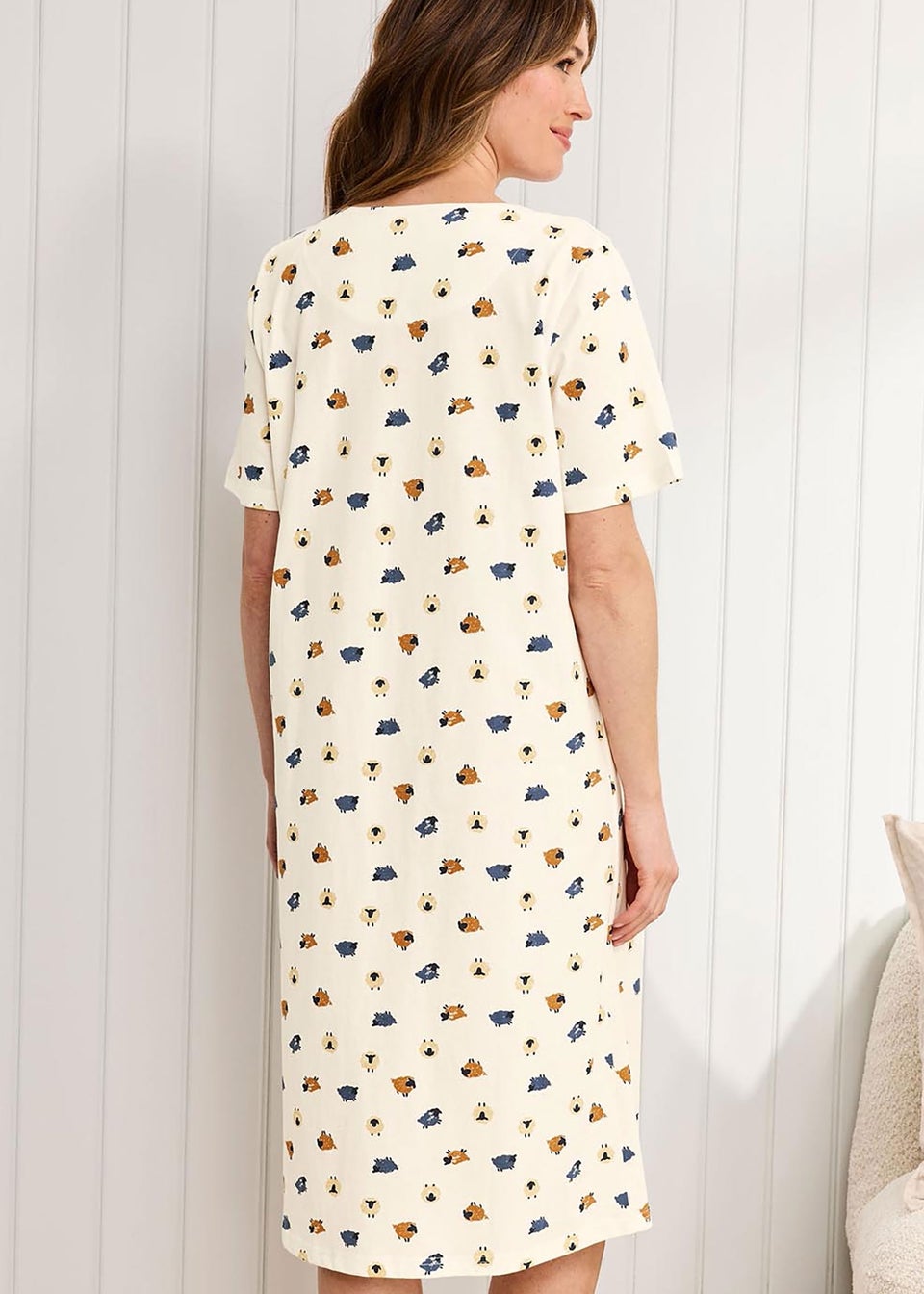Cotton Traders Multi 2 Pack Short Sleeve Button Front Nightdress
