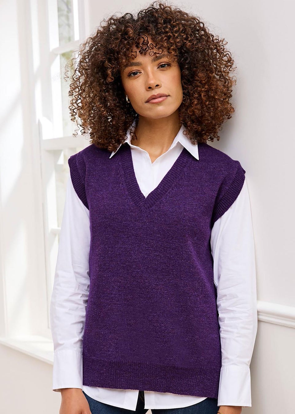 Cotton Traders Amethyst Lambswool Rich Vest