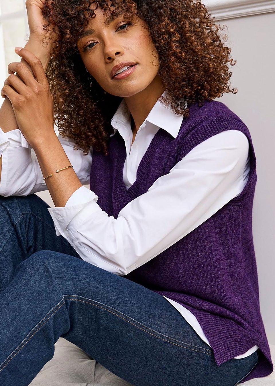 Cotton Traders Amethyst Lambswool Rich Vest