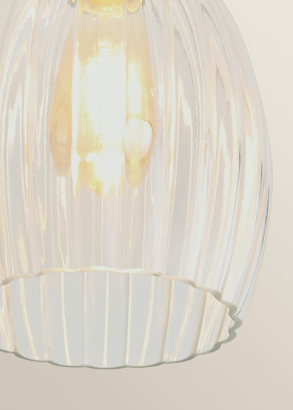 ValueLights Cheltenham Gold Flush Ceiling Light Ribbed Shade