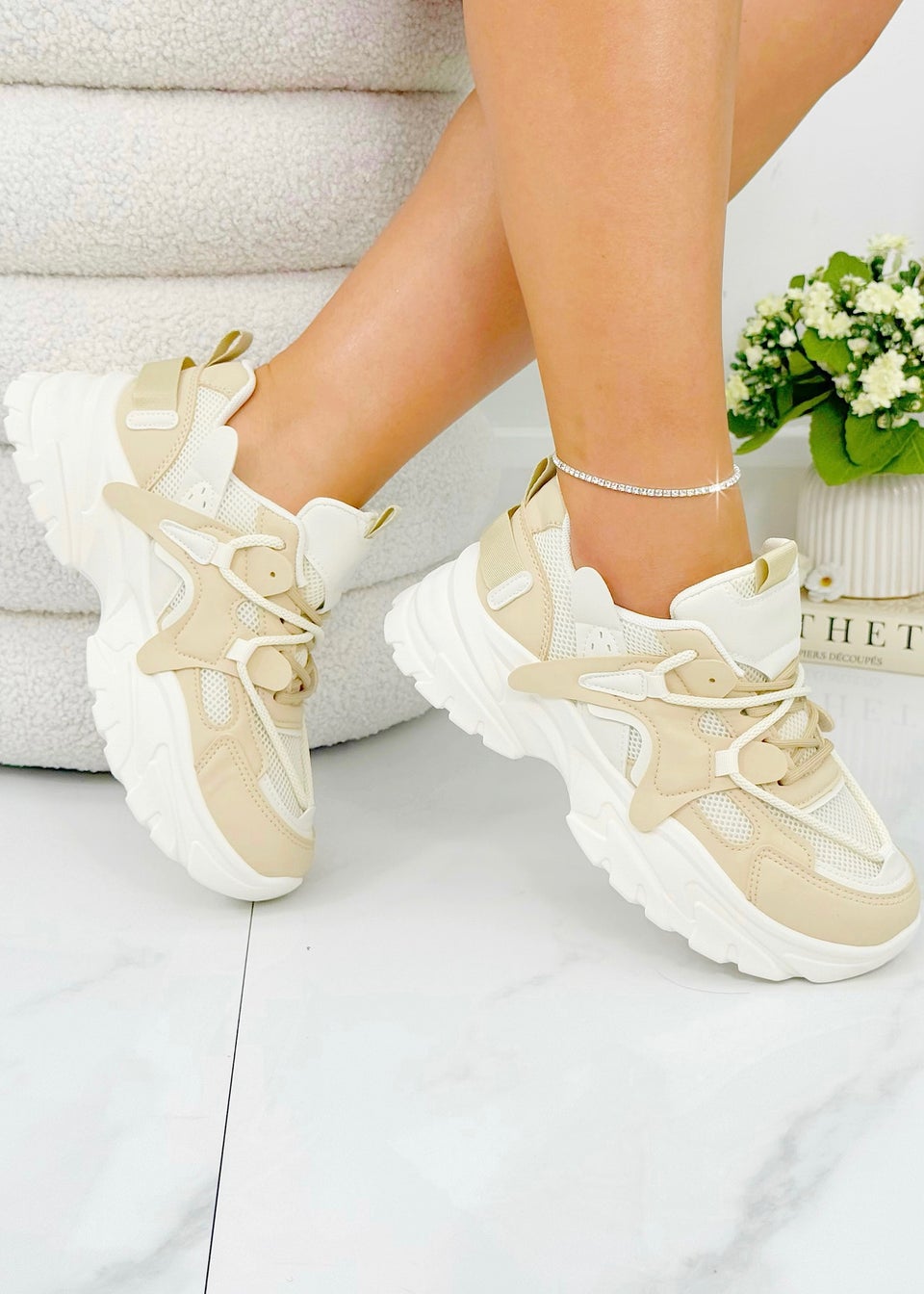 Love Lemonade Nude Power Play Trainers