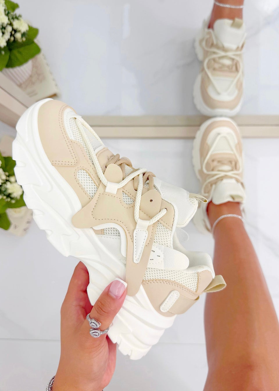 Love Lemonade Nude Power Play Trainers