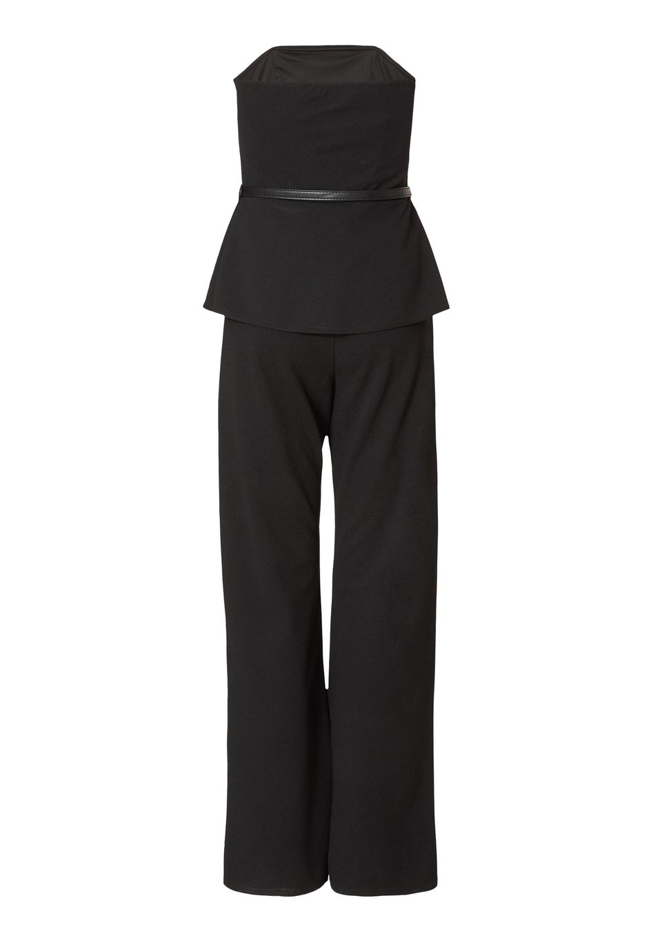Quiz Black Strapless Belted Jumpsuit