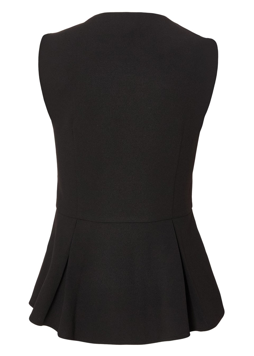 Quiz Black Button Front Peplum Top