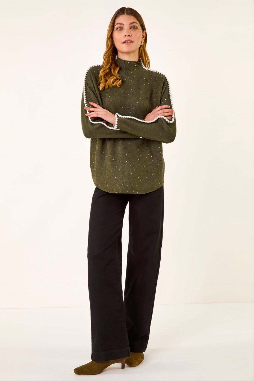 Roman Forest Hotfix Blanket Stitch Knit Jumper