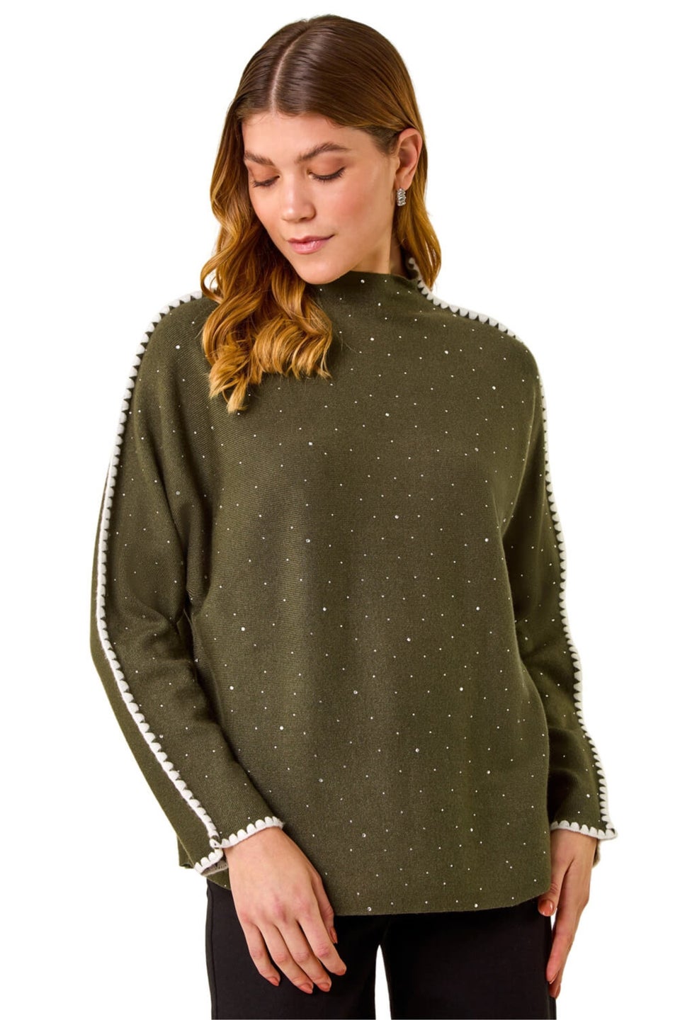 Roman Forest Hotfix Blanket Stitch Knit Jumper