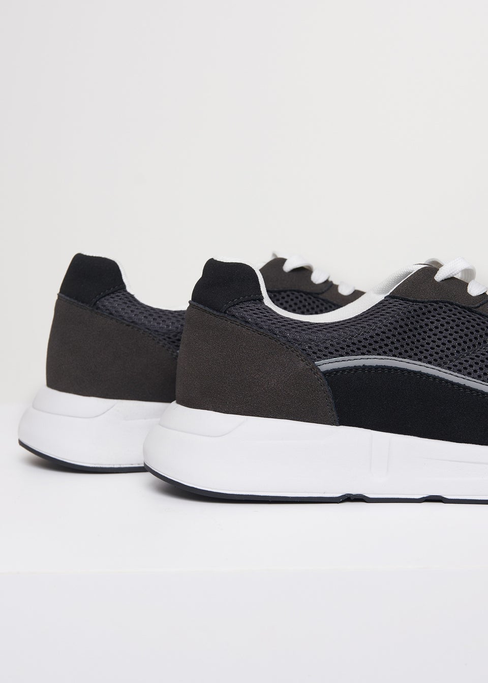 Threadbare Grey Retro Lace Up Trainers