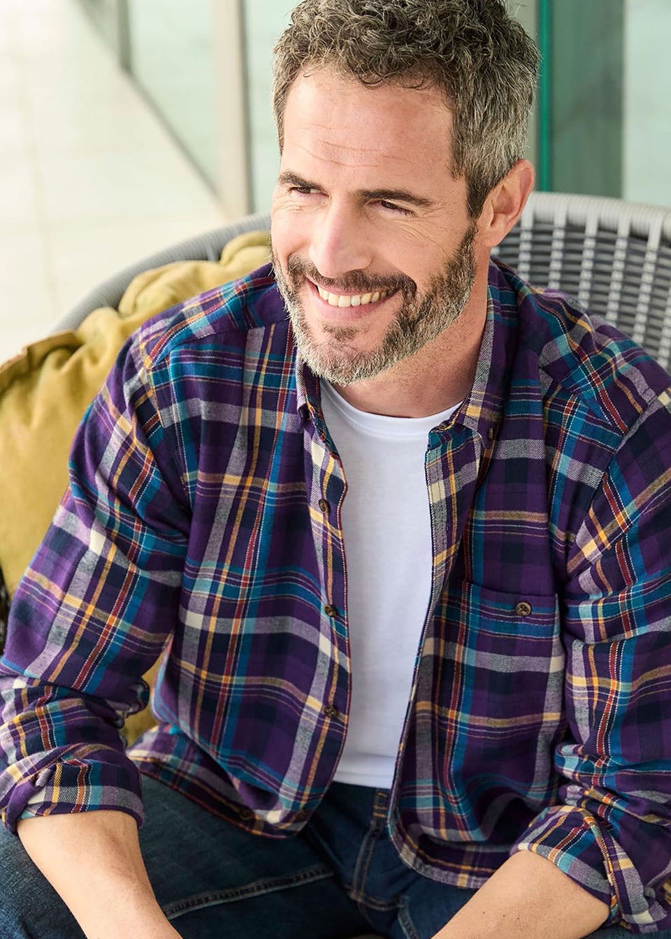 Cotton Traders Blackberry Flannel Check Shirt