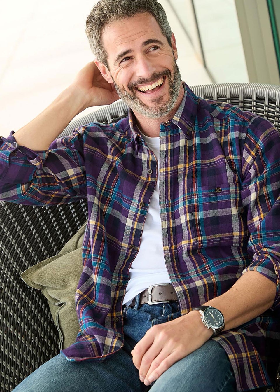 Cotton Traders Blackberry Flannel Check Shirt