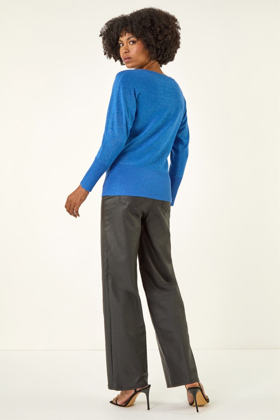 Roman Blue Floral Sequin Knit Jumper