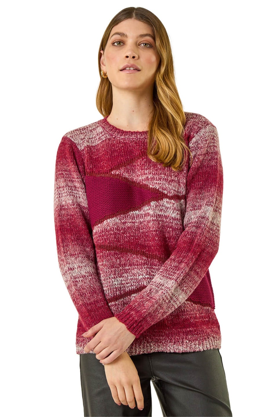 Roman Red Colour Block Knit Jumper