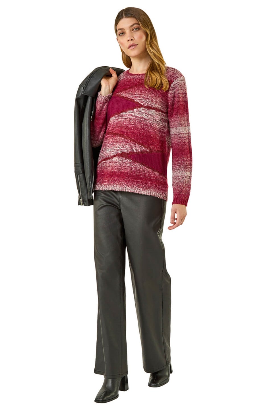 Roman Red Colour Block Knit Jumper