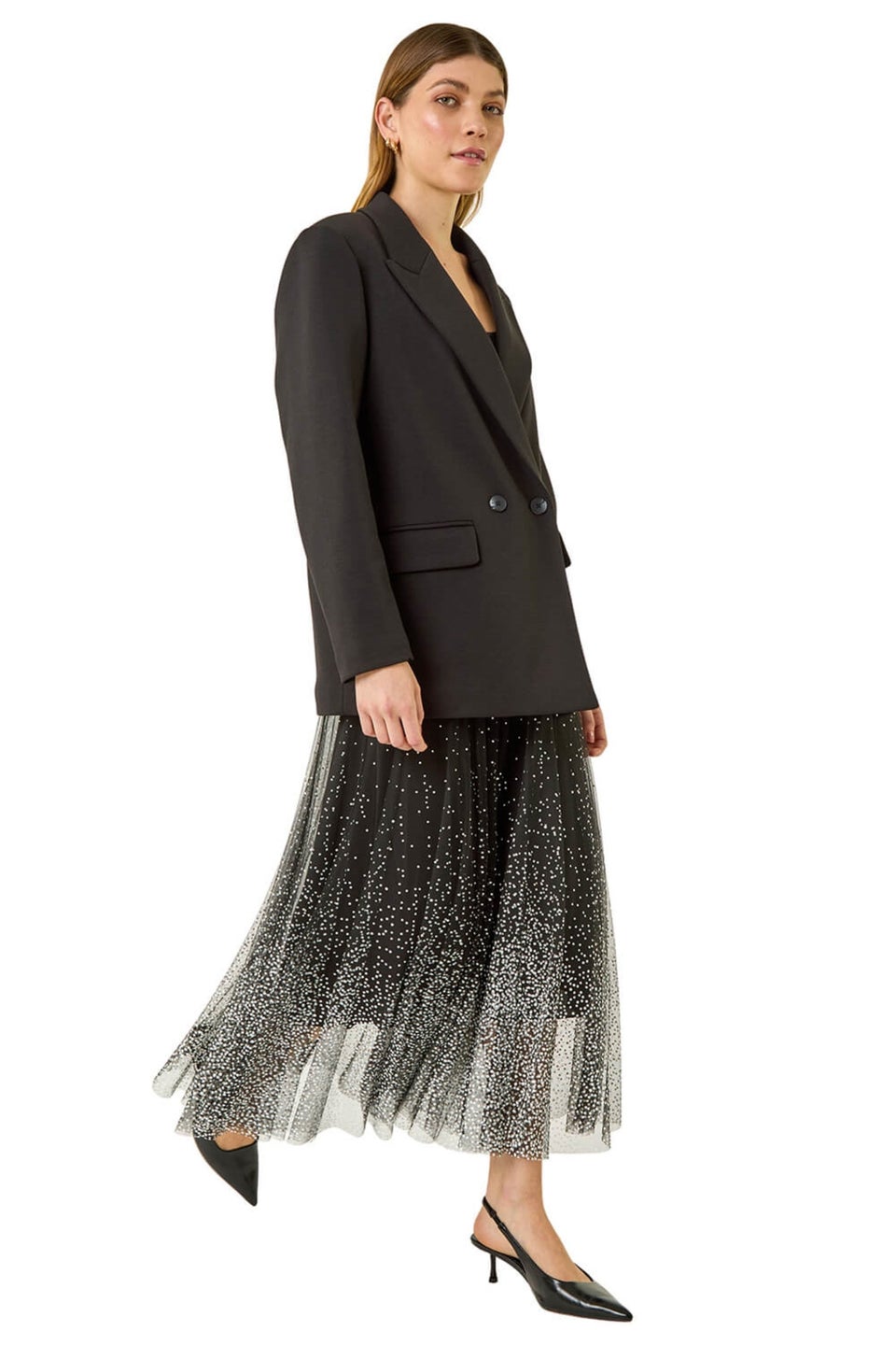 Roman Black Premium Stretch Ponte Blazer