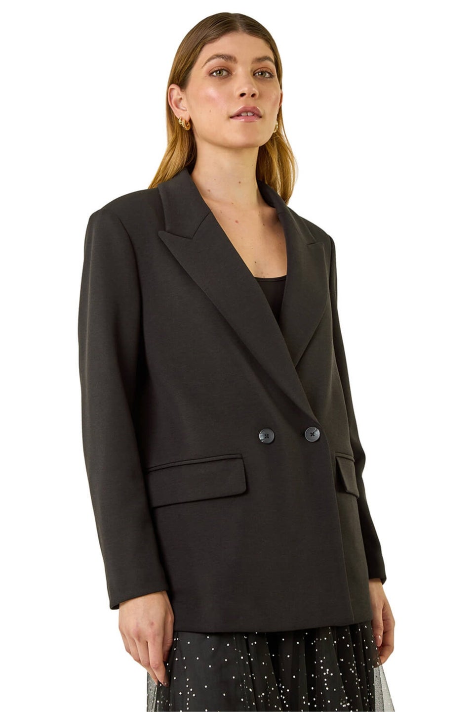 Roman Black Premium Stretch Ponte Blazer