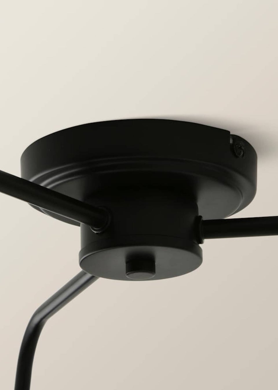 ValueLights Susie 3 Arm Matte Black Glass Lantern Ceiling Light