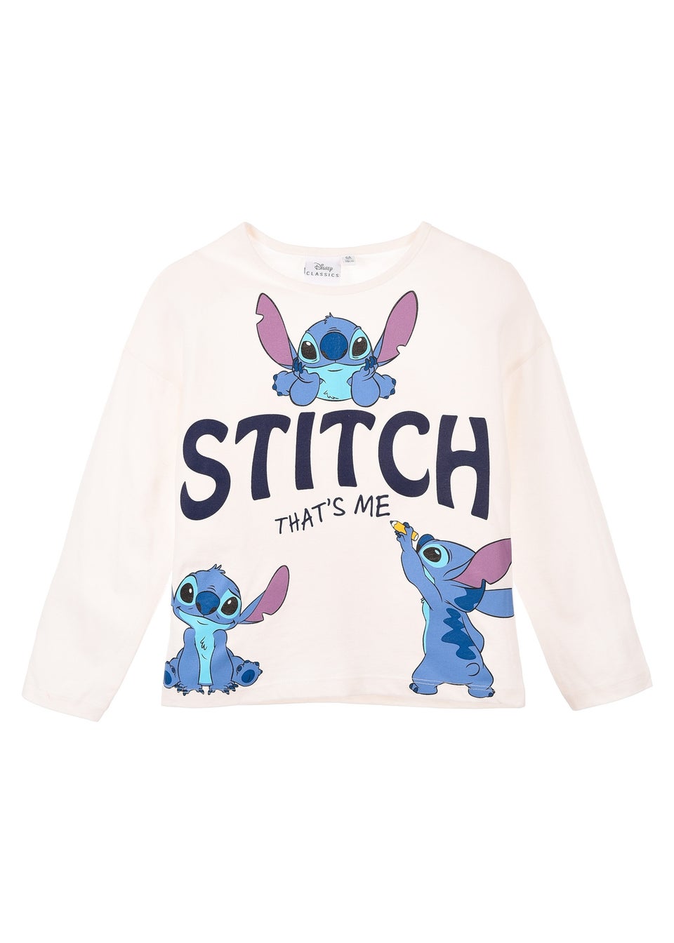 Disney Stitch Bounce Kids White Long Sleeve Top (3-8 Years)