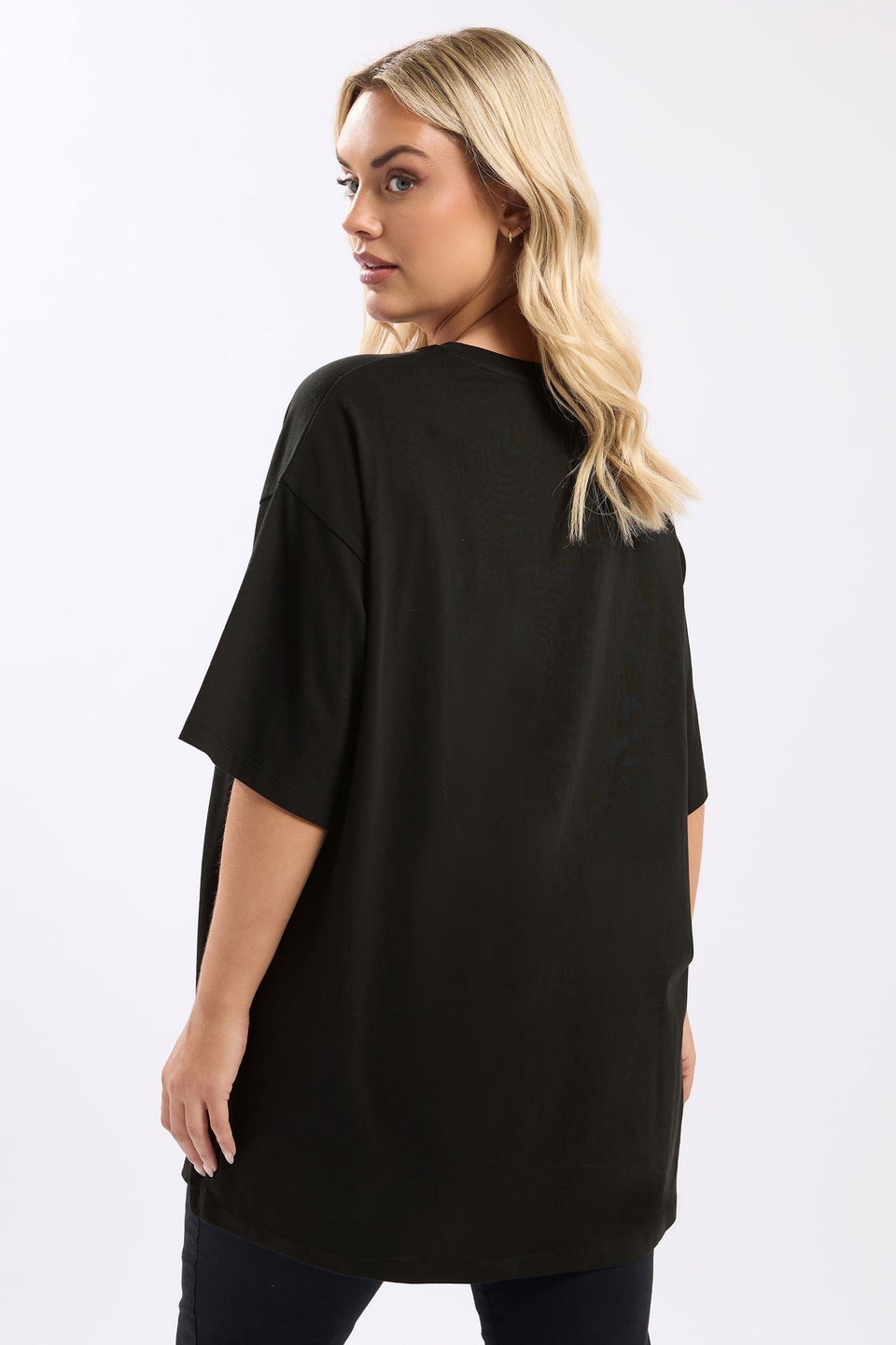 Yours Curve Black Sequin 'You Better Not Pout' Novelty T-Shirt