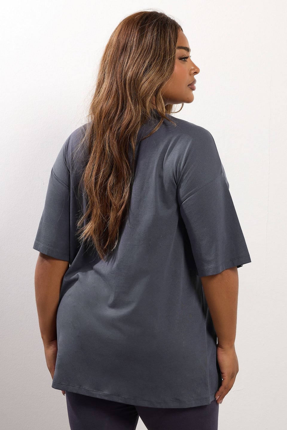 Yours Grey Relaxed Longline T-Shirt