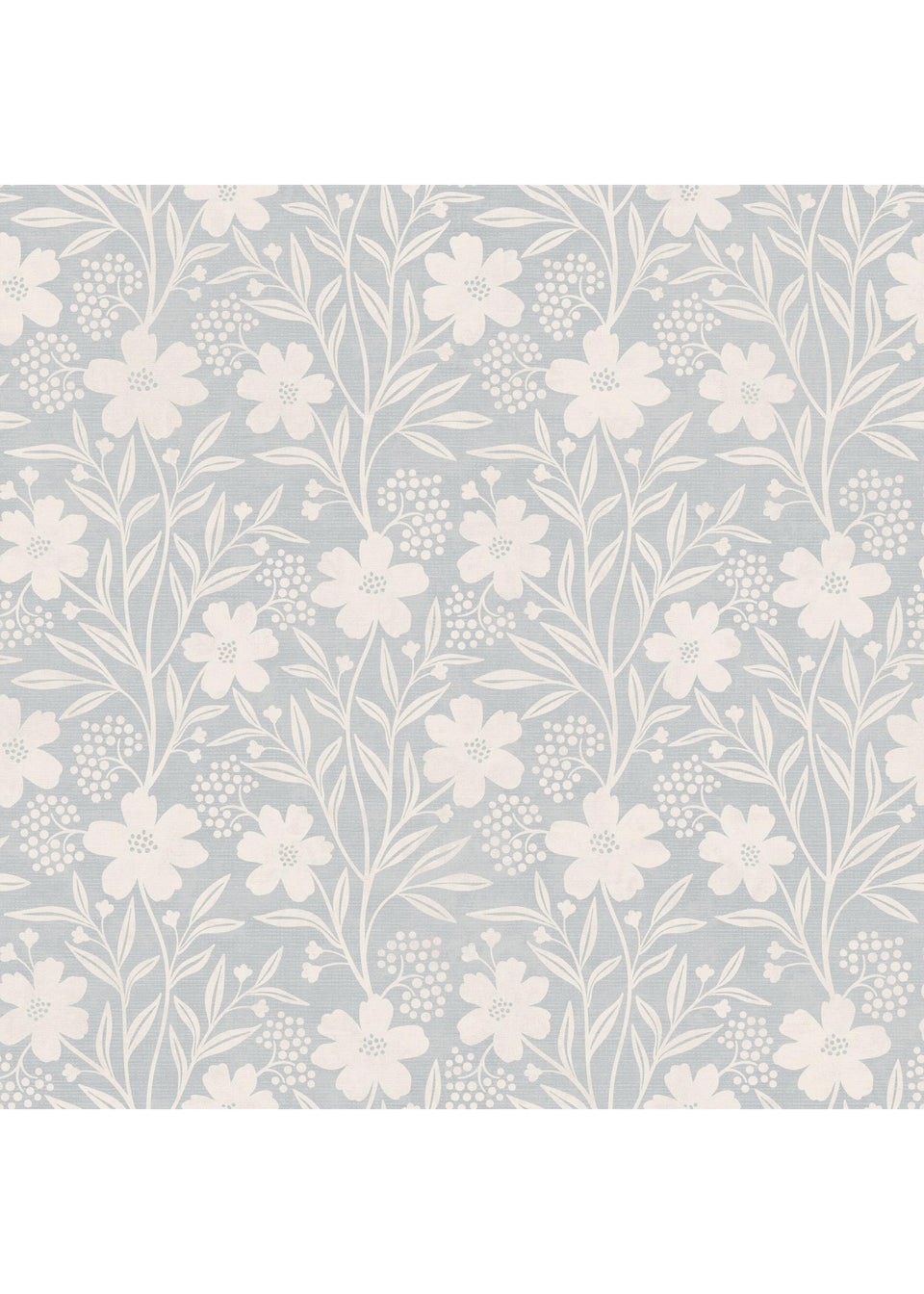 Arthouse Berry Floral Soft Blue Wallpaper