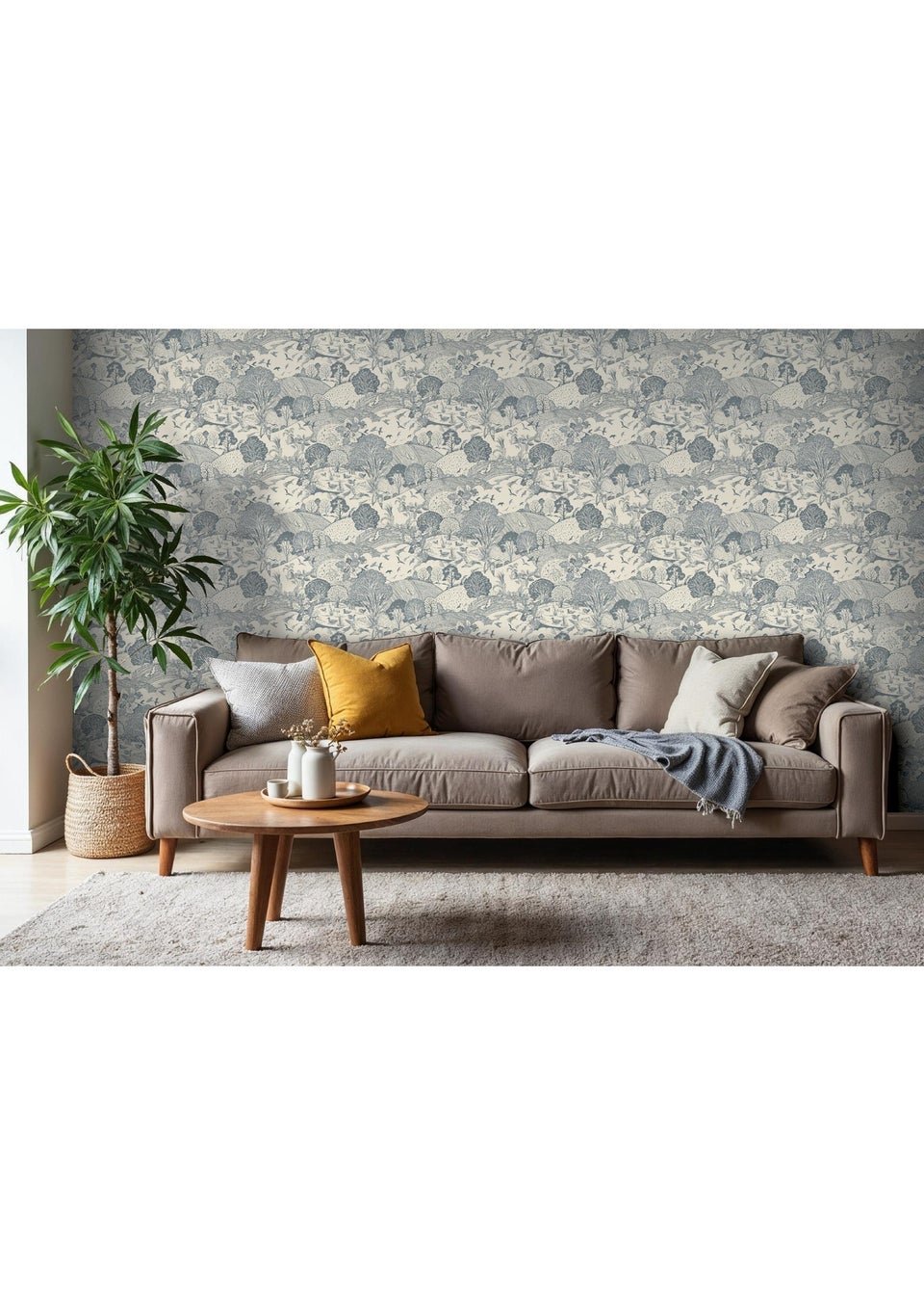 Arthouse Country Landscape Navy Wallpaper