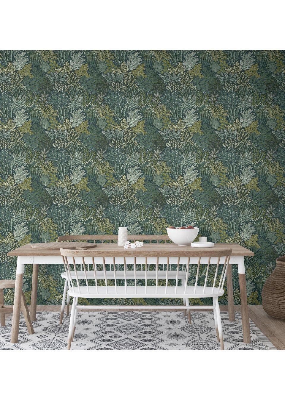 Arthouse Illustrated Foliage Blue Wallpaper