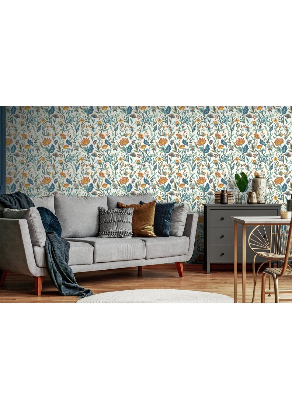 Arthouse Lush Paradise Blue Wallpaper