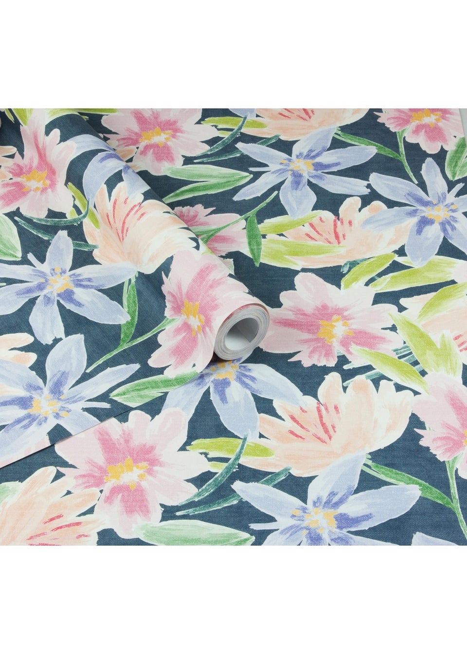 Arthouse Watercolour Floral Navy Wallpaper