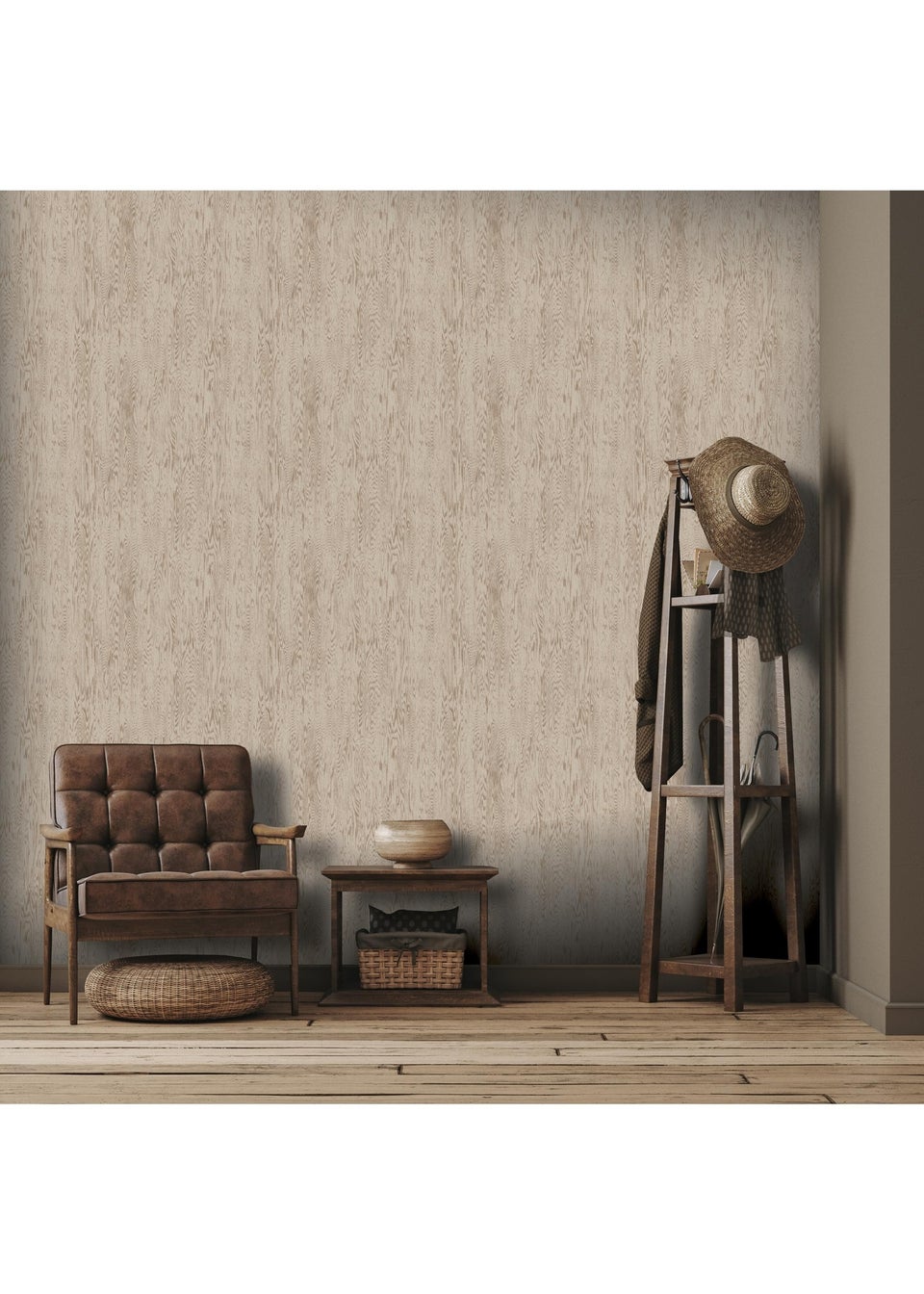 Arthouse Wood Grain Neutral Wallpaper