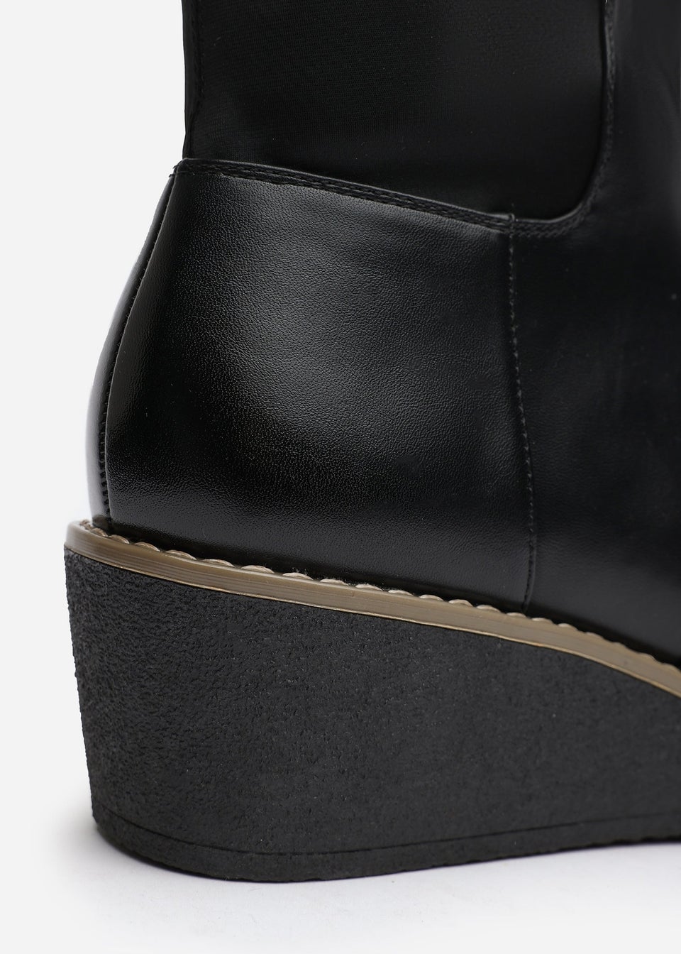 Where's That From Journey Black Knee High Wedge Boot