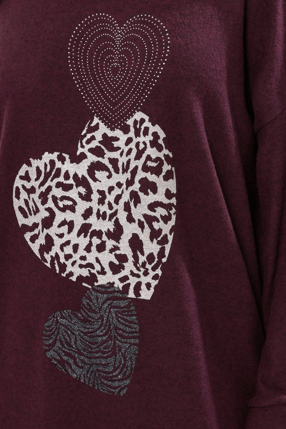 Yours Purple Embellishment Heart Jumper
