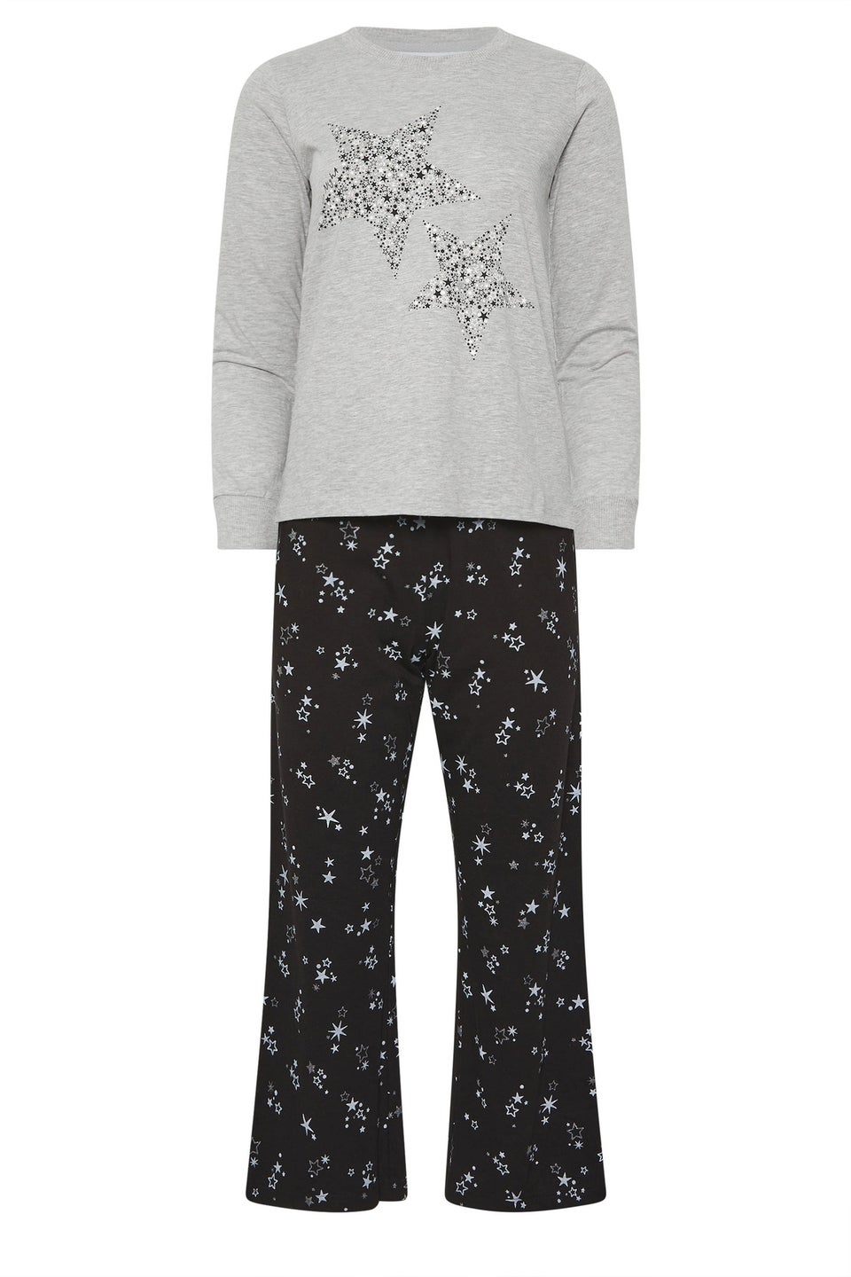 PixieGirl Petite Black Star Graphic Wide Leg Pyjama Set
