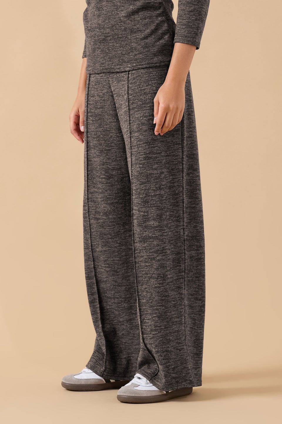 PixieGirl Petite Chocolate Brown Marl Wide Leg Trousers