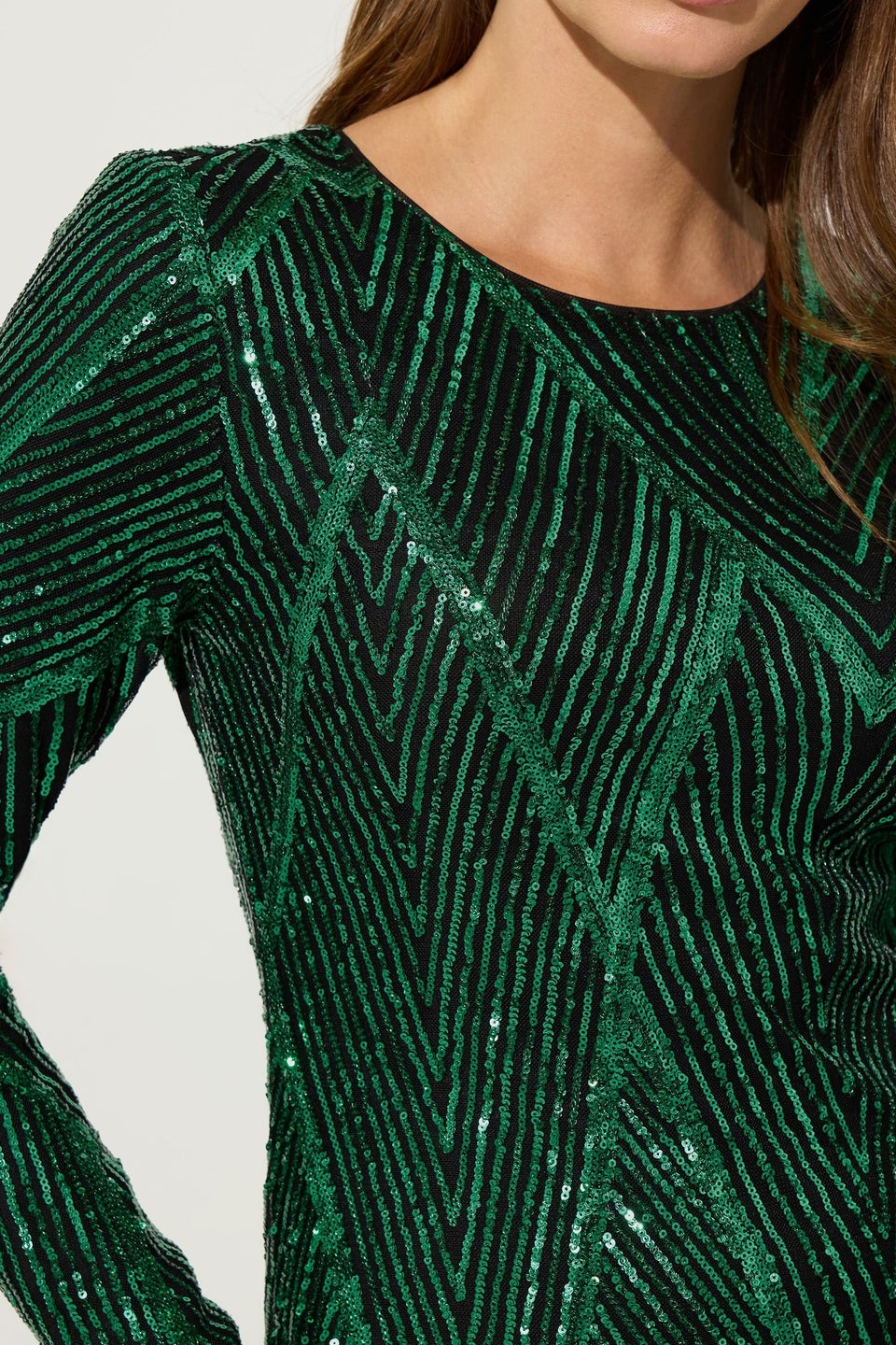 Star By Julien Macdonald Green Sequin Mini Dress