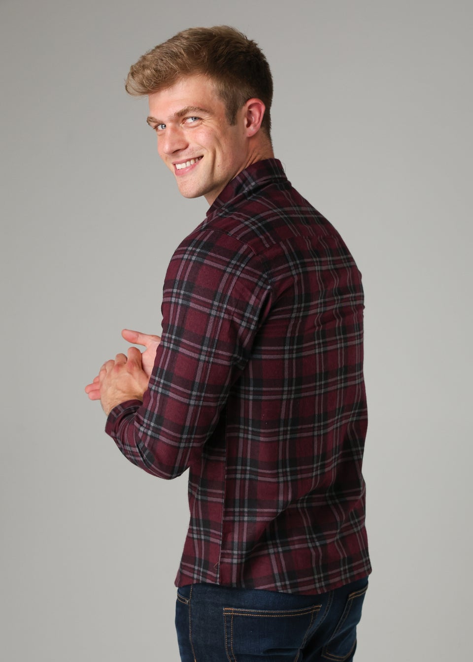 Tokyo Laundry Burgundy Cotton Printed Long Sleeve Shirt