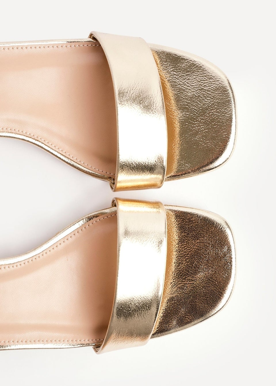 Linzi Tillie Gold Faux Leather Low Blook Heel