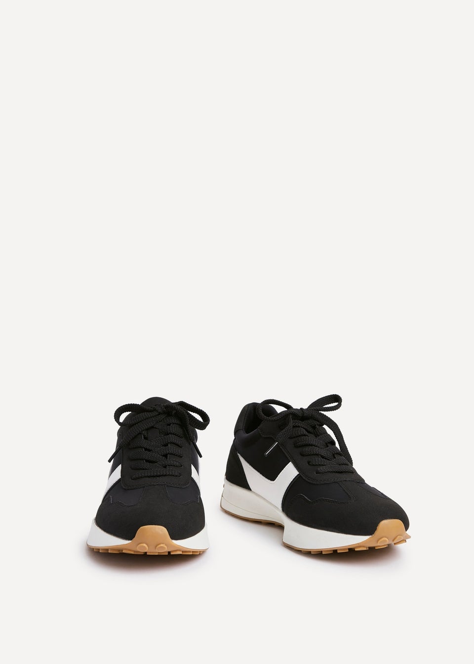 Linzi Hustle Black Suede Mix Sports Trainers
