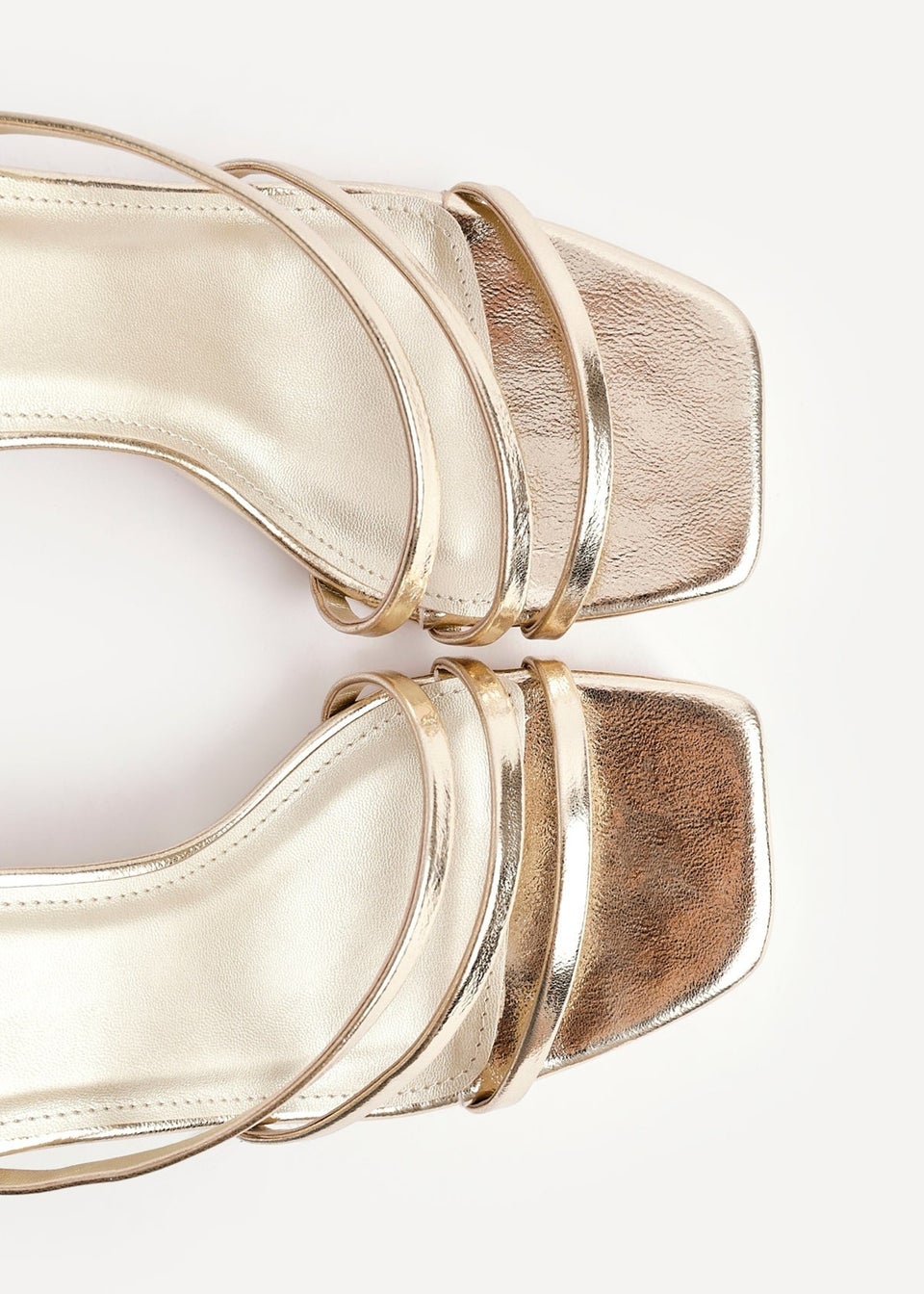 Linzi Reflect Gold Faux Leather Strappy Heels