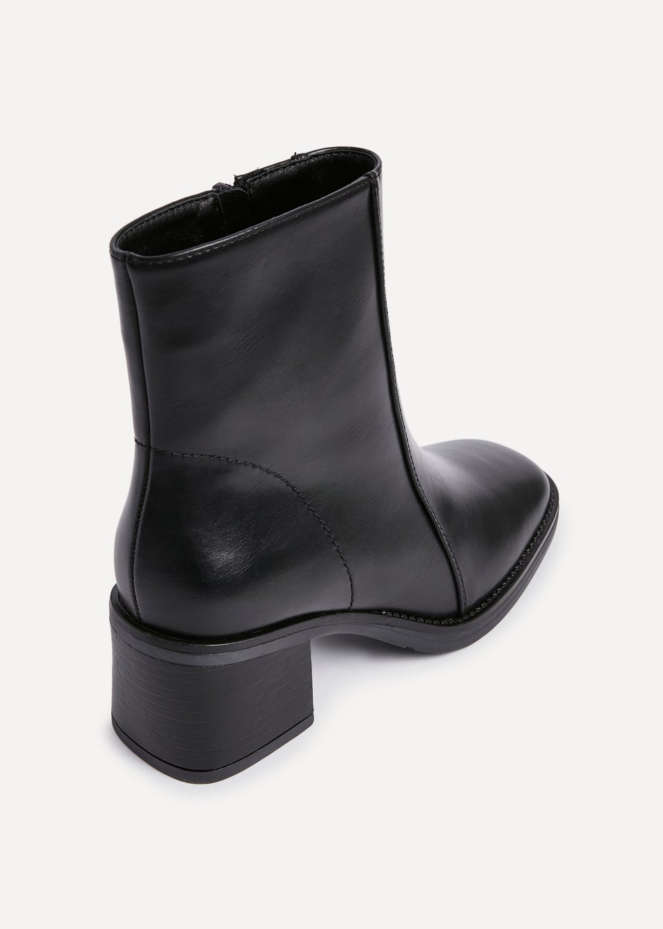 Linzi Wander Black Faux Leather Heeled Ankle Boot