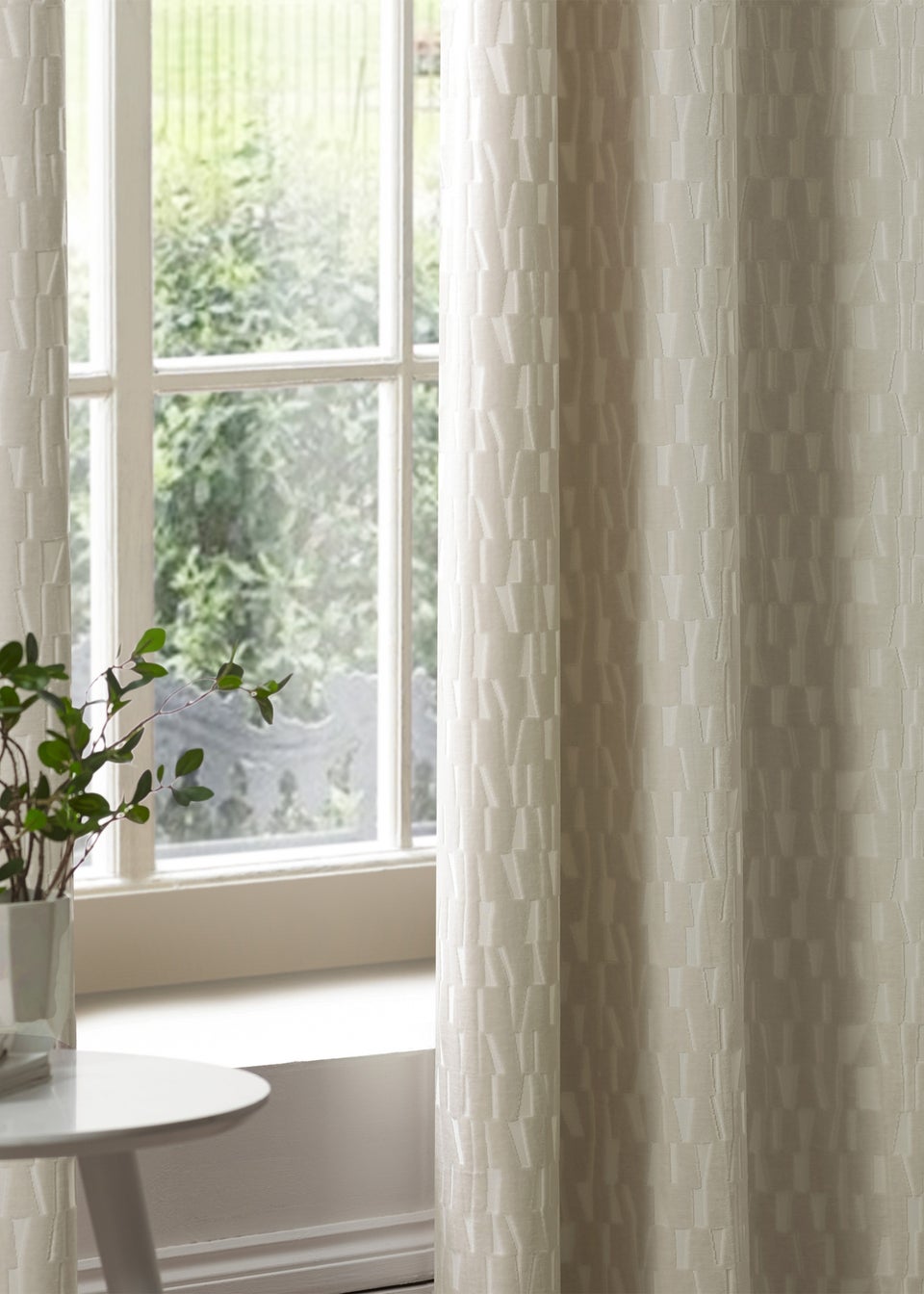Paoletti Manhattan Velvet Room Darkening Eyelet Curtain Pair Ivory