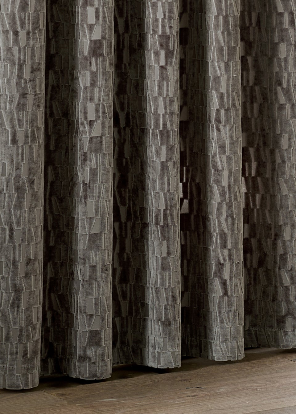 Paoletti Manhattan Velvet Room Darkening Eyelet Curtain Pair Mink