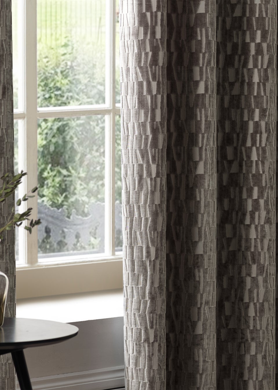 Paoletti Manhattan Velvet Room Darkening Eyelet Curtain Pair Mink