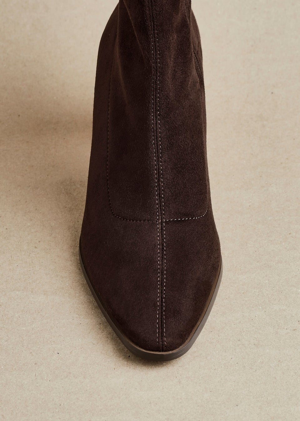 Linzi Blaze Brown Faux Suede Sock Ankle Boot