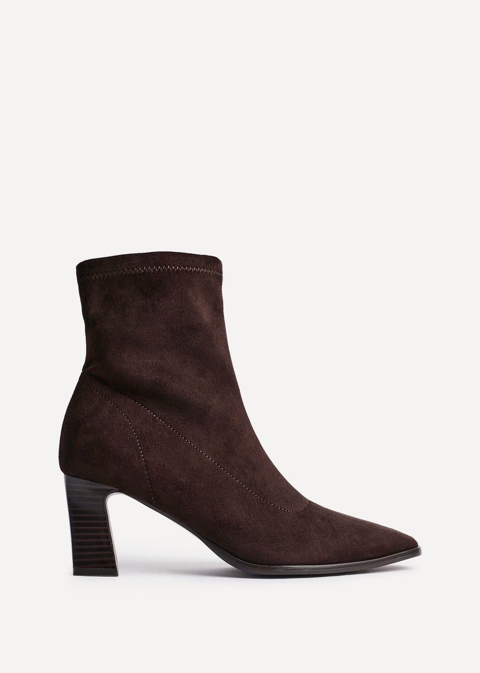 Linzi Blaze Brown Faux Suede Sock Ankle Boot