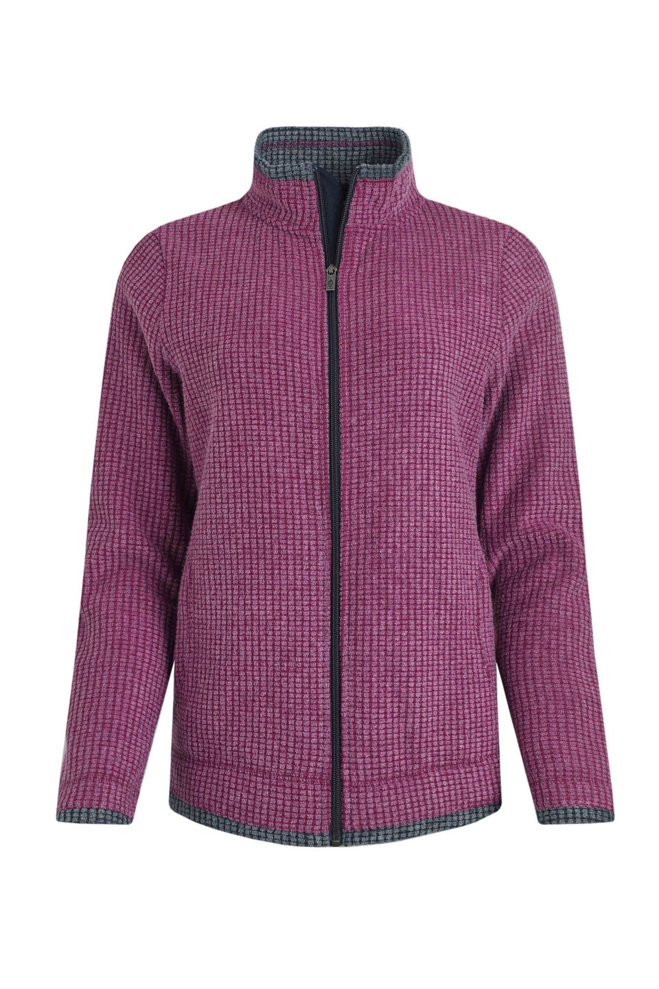 Weird Fish Purple Wine Ariana Full Zip Grid Fleece
