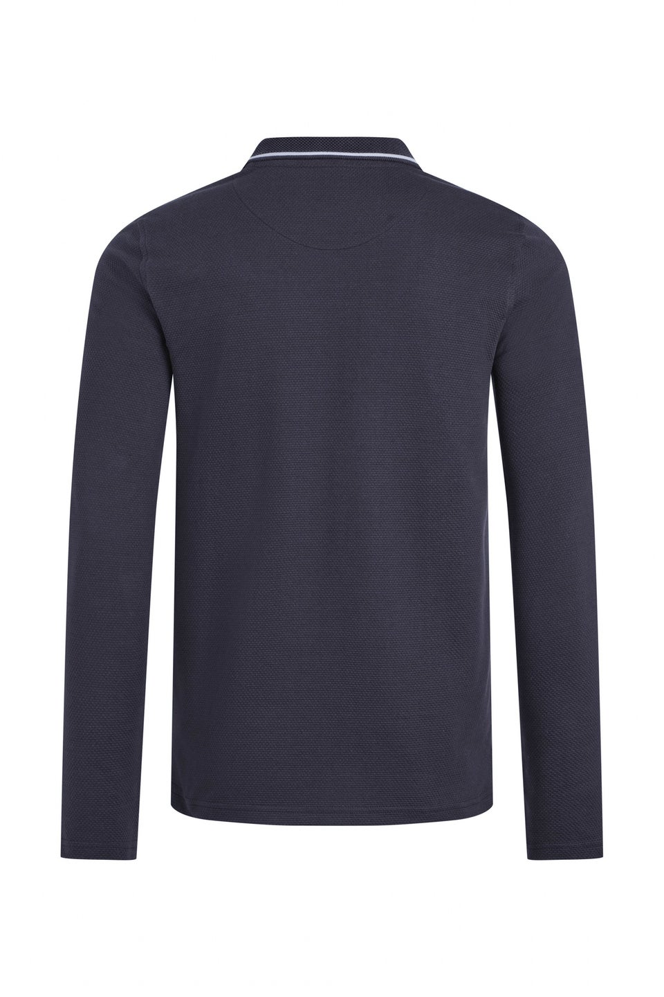 Weird Fish Midnight Theo Textured Long Sleeve Polo Shirt