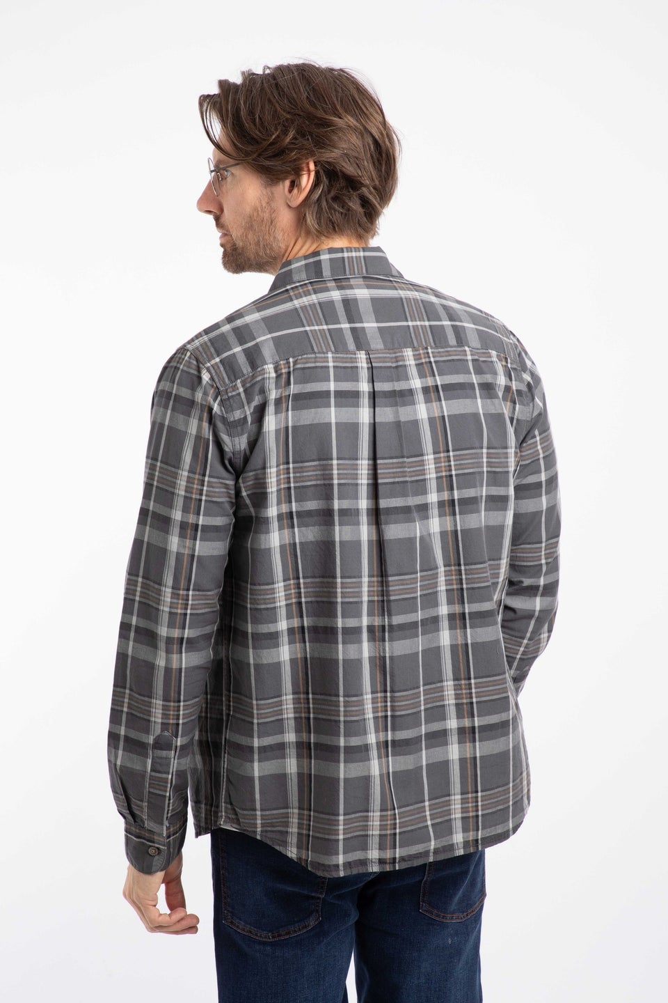 Weird Fish Iron Stone Lando Long Sleeve Check Shirt