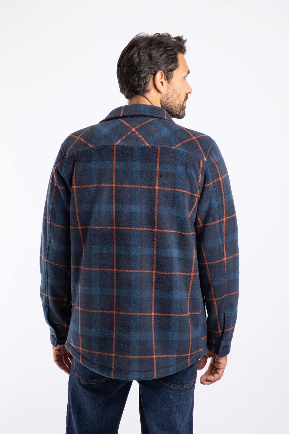 Weird Fish Navy Tyburn  Check Fleece Shacket