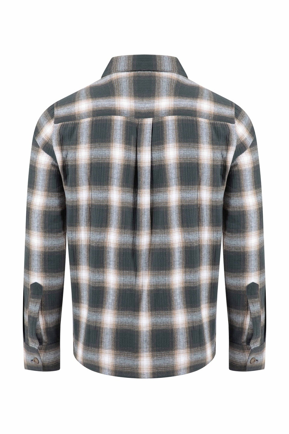 Weird Fish Grey Broxton Long Sleeve Herringbone Check Shirt